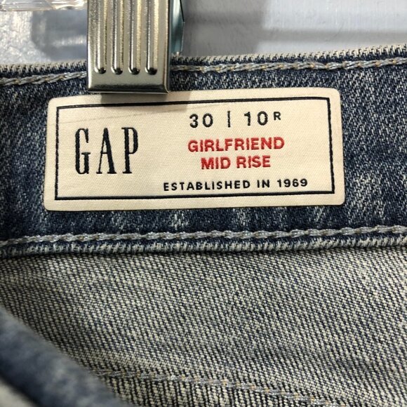 Gap Girlfriend Mid-Rise Distressed Jeans - Picture 3 of 5